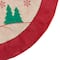 36" Santa Claus in Sleigh Burlap & Embroidered Christmas Tree Skirt